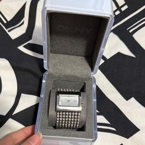 DKNY Silver Timepiece with Crystal Detailing